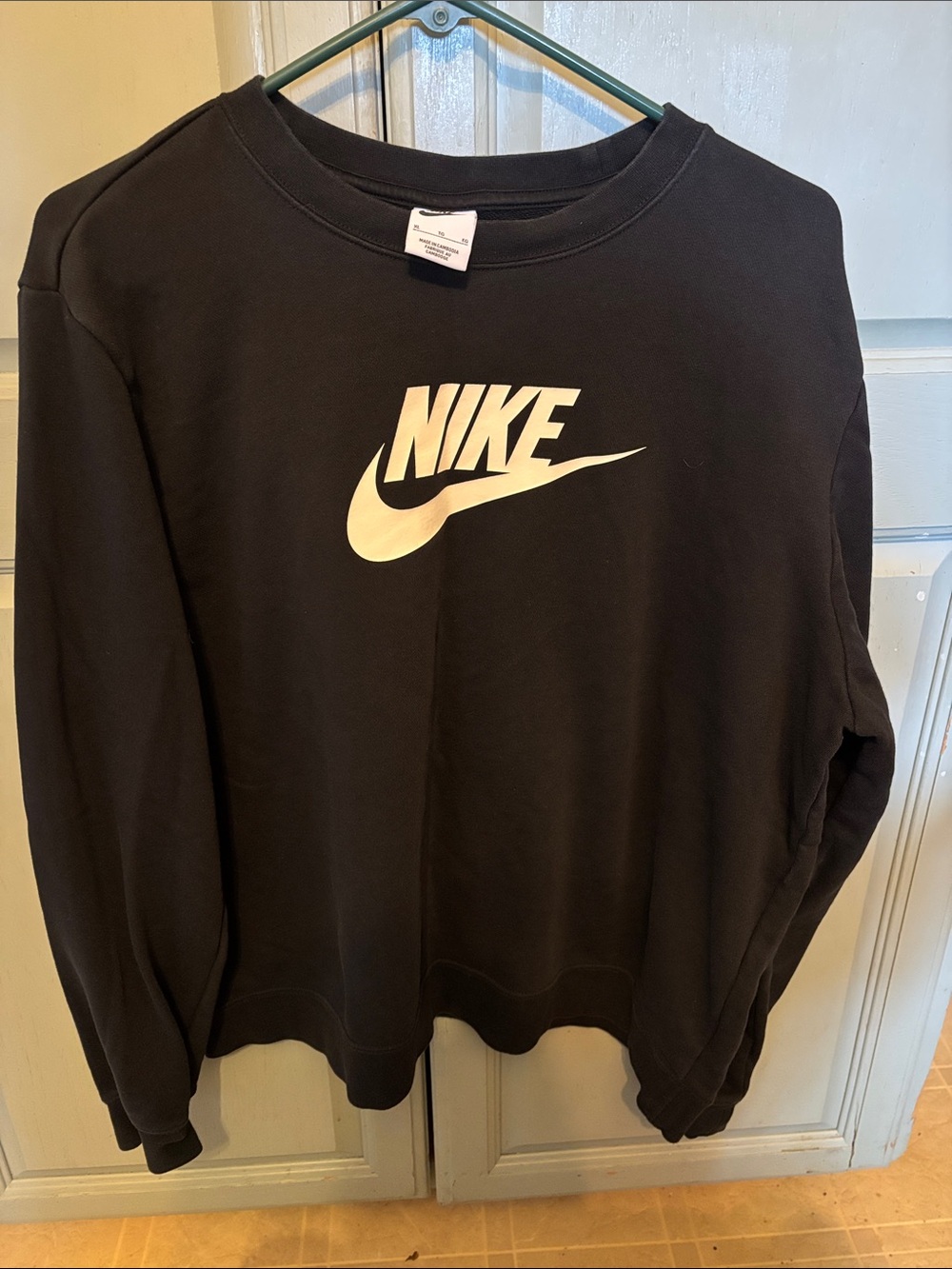 Nike Black Sweatshirt with White Swoosh